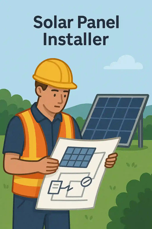 Engineer wearing a safety helmet fitting a solar inverter