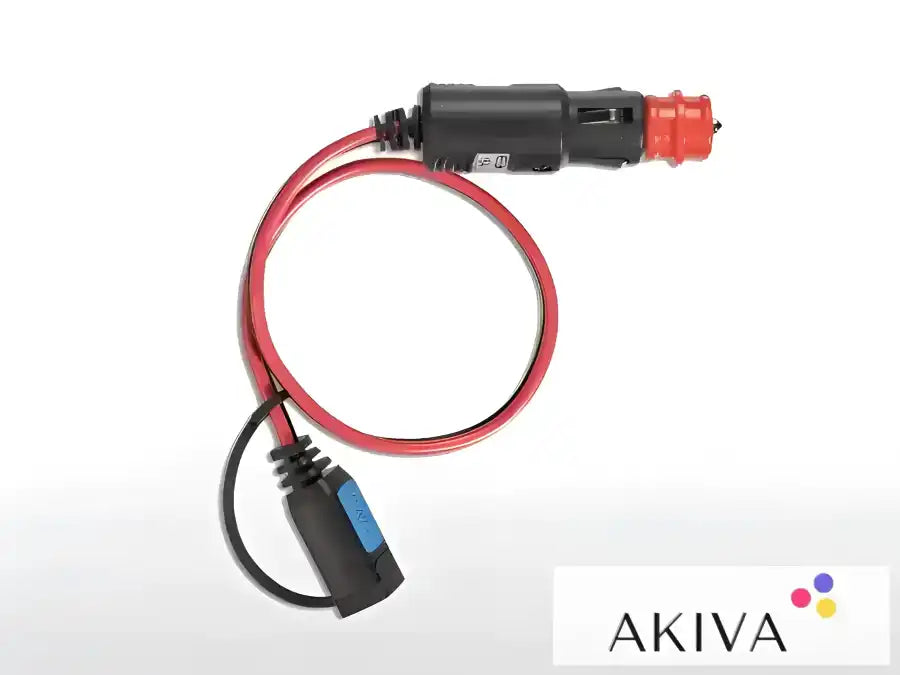 Red-wired car charger adapter for 12 Volt plug with cigarette plug and 16A fuse
