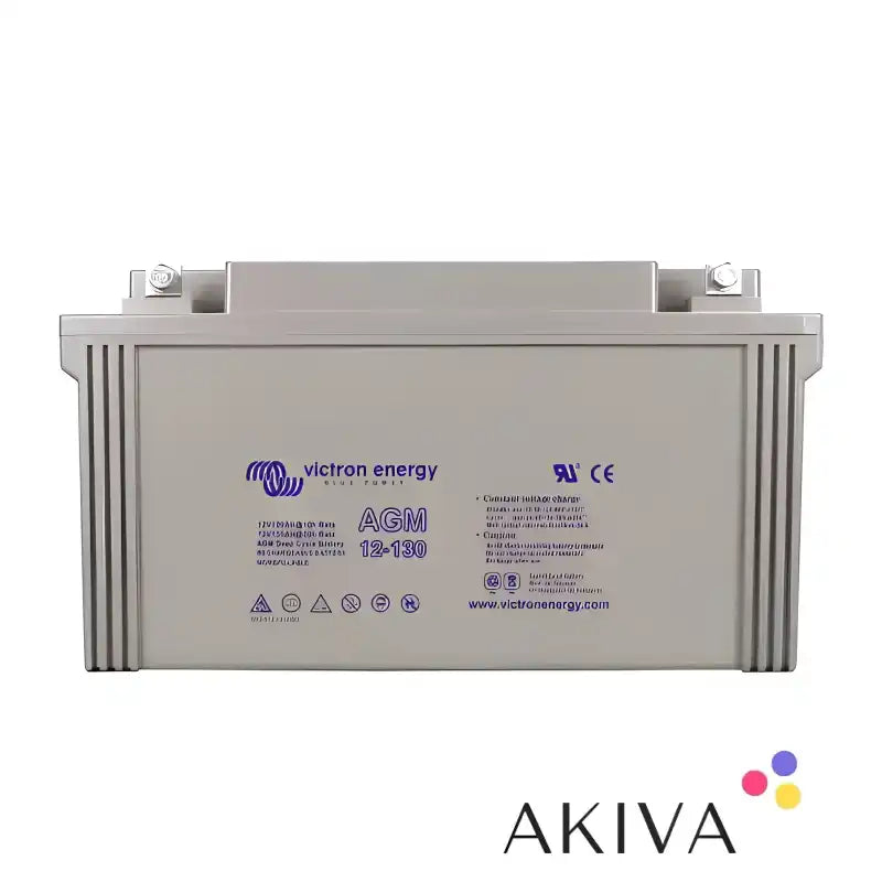 Gray Victron Energy AGM battery for 12V 130Ah AGM deep cycle applications