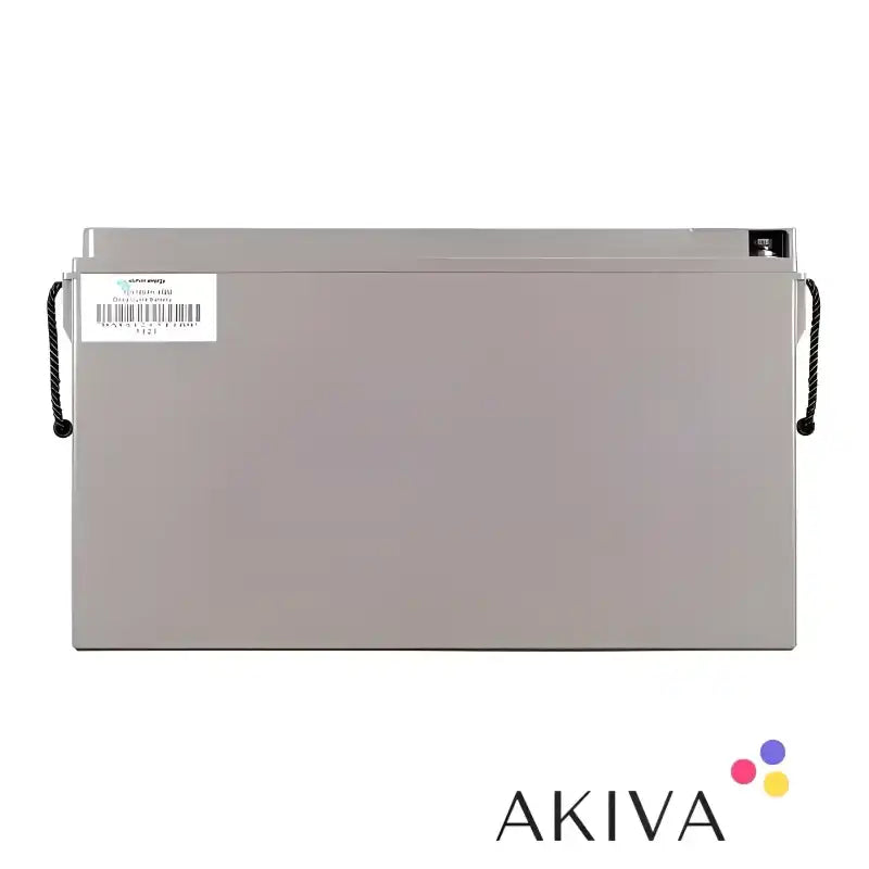 Gray rectangular battery with handles for 12V 165Ah AGM Telecomm Batt M8