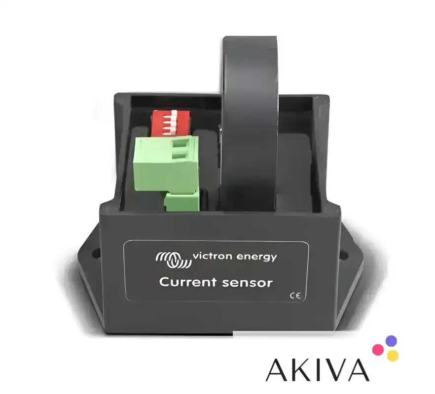 Black current sensor with green and red connectors for max 40A single phase current sensor