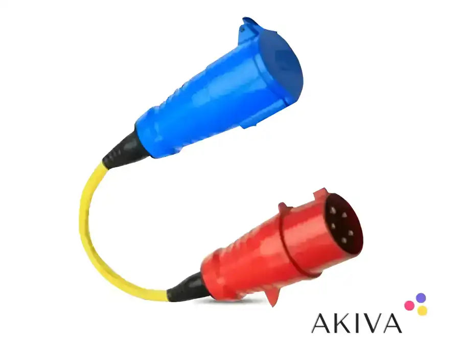 Blue and red electrical adapter for Adapter Cord 32A with Plug 5P CEE and CEE Coupling