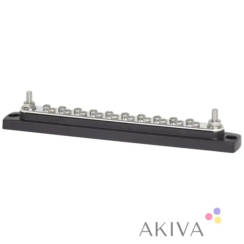 Blue Sea Systems BSS BusBar 20 Gang black base with silver bus bar terminals