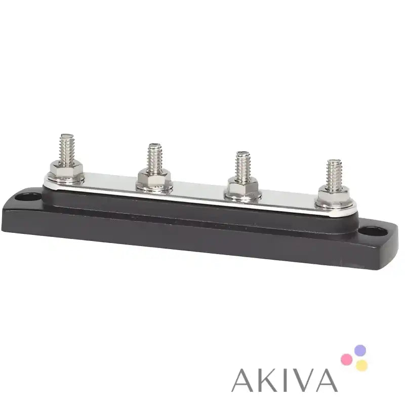 Blue Sea Systems four-terminal bus bar with 1/4 inch-20 studs for electrical connections