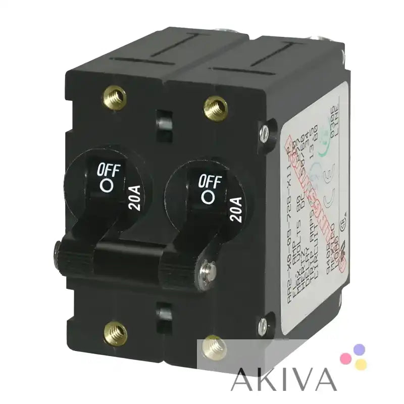 Blue Sea Systems BSS Circuit Breaker A-Series Double Pole Toggle 20A in black