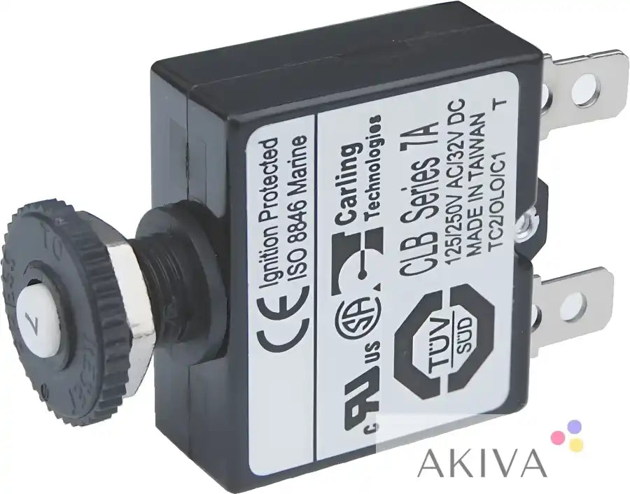 Black circuit breaker with reset button for Blue Sea Systems BSS Circuit Breaker QC 7A