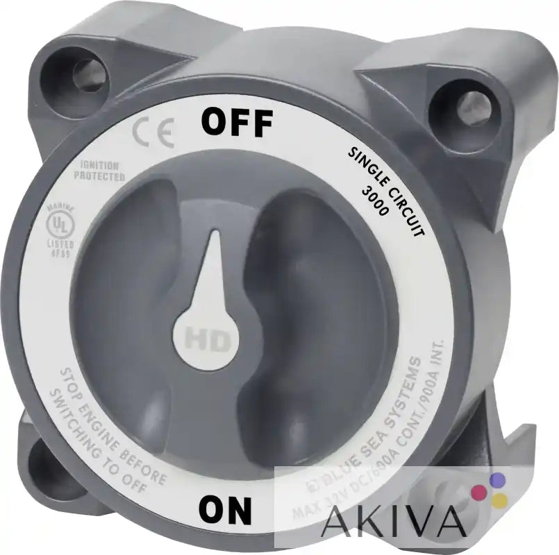 Blue Sea Systems gray plastic marine circuit breaker 3000 model off on positions