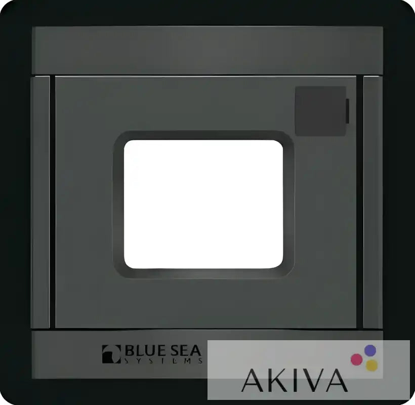 Gray electrical panel with rectangular opening for Blue Sea Systems BSS Panel 360 replacement
