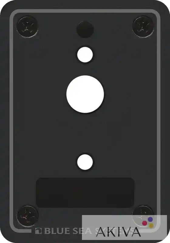 Rectangular black mounting plate with holes for Blue Sea Systems BSS Panel Blank A-series