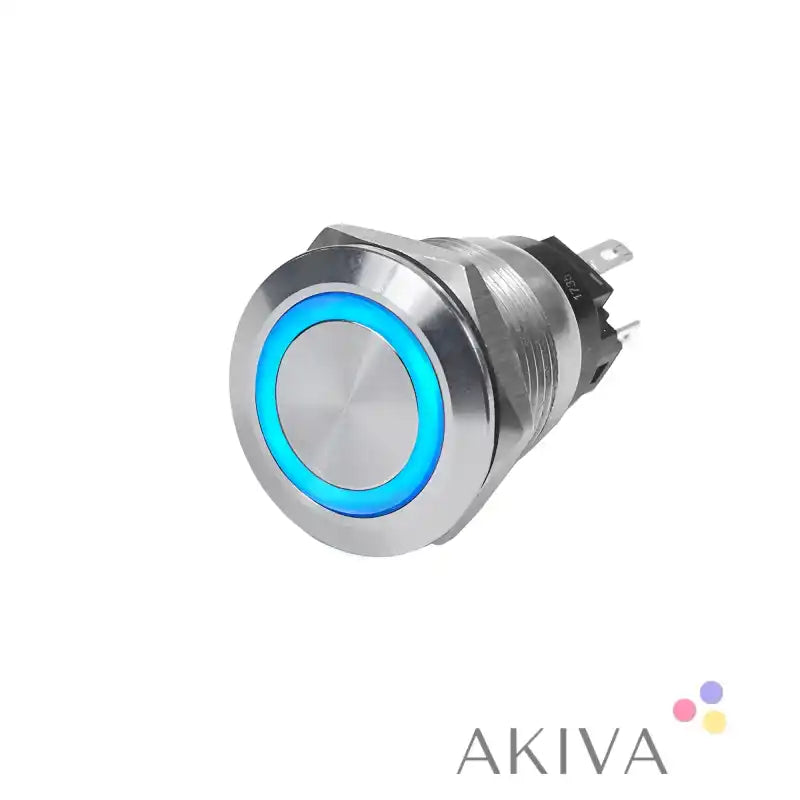 Illuminated metal push button switch from Blue Sea Systems for off-on control