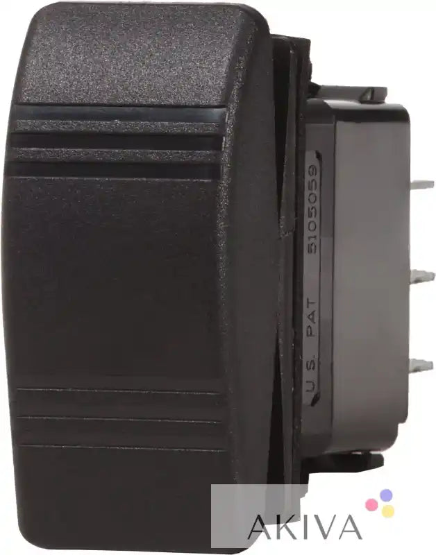 Black rocker switch from Blue Sea Systems Contura SPDT for reliable performance