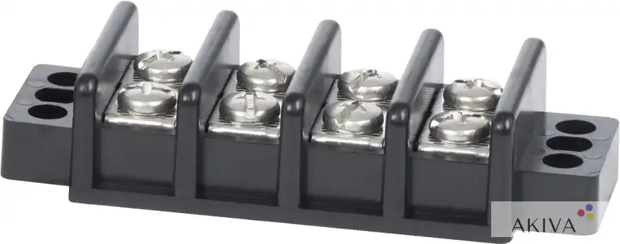 Blue Sea Systems BSS terminal block with 4 silver screw terminals 30A
