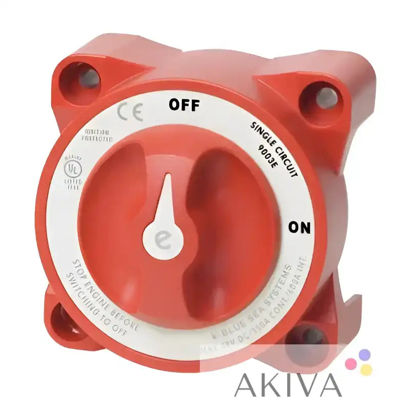 Red single circuit battery switch from Blue Sea Systems e-Series for 48V applications
