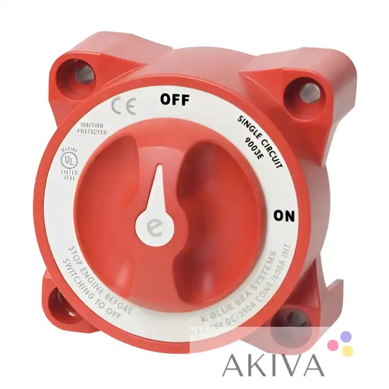 Blue Sea Systems e-Series 48V red plastic battery switch blue sea on/off positions