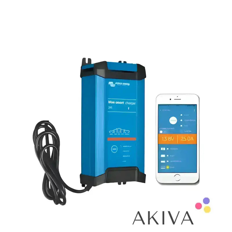Blue Smart IP22 Charger with smartphone connectivity and power cable for optimal charging