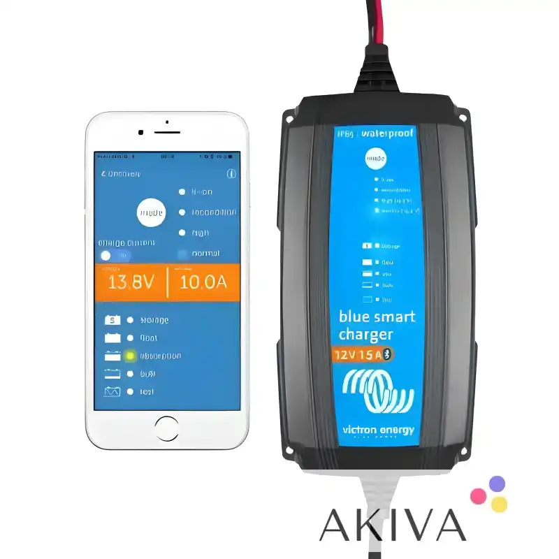 Blue Smart IP65 Charger 12/10 with smartphone app monitoring for efficient charging