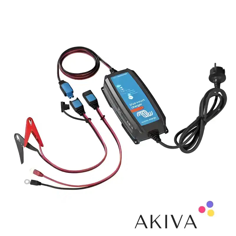 Blue Smart IP65 Charger with various connectors displayed for versatile charging options