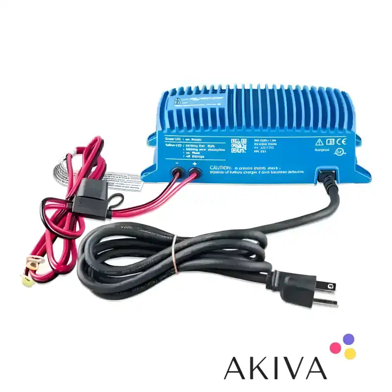 Blue Smart IP67 Charger 12/17(1) 230V UK with power and battery cables shown