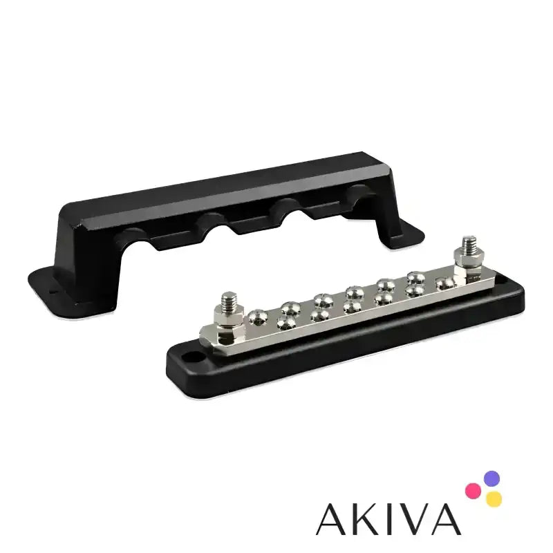 Electrical distribution block with cover for Busbar 250A, 12 screws for off-grid power solutions