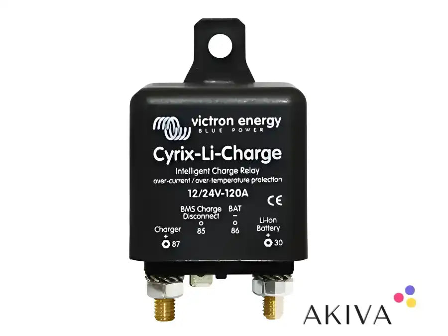 Black Cyrix-Li-Charge intelligent charge relay for 24V-120A intelligent charging systems