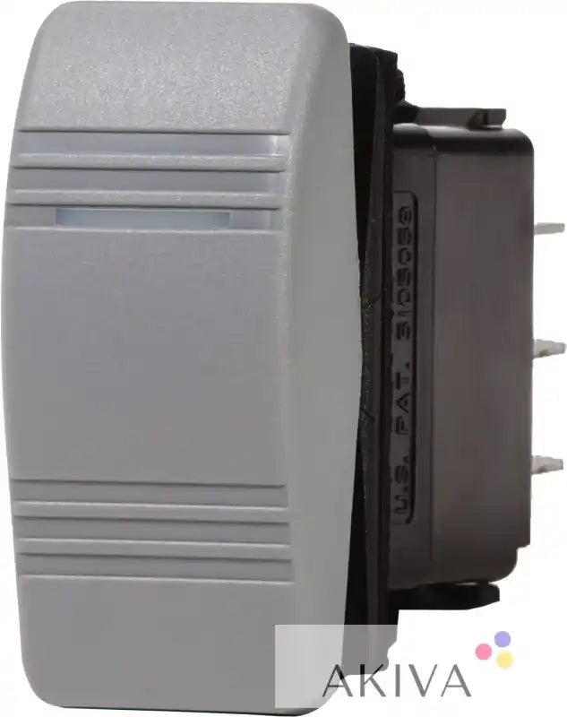 Blue Sea Systems gray plastic toggle switch with textured ridges