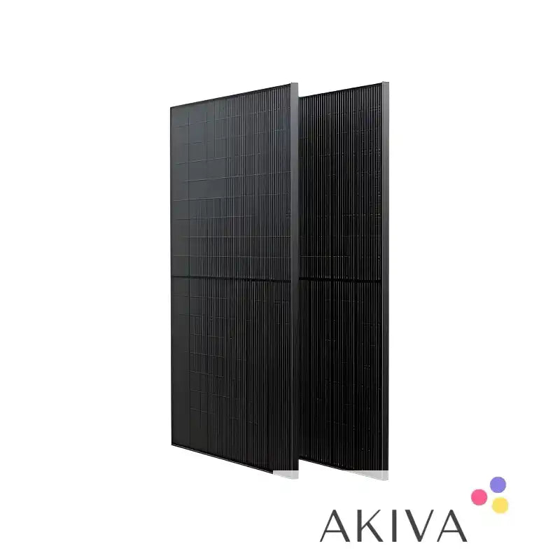 Two black rigid solar panels from the ECOFLOW 400W Rigid Solar Panel Combo