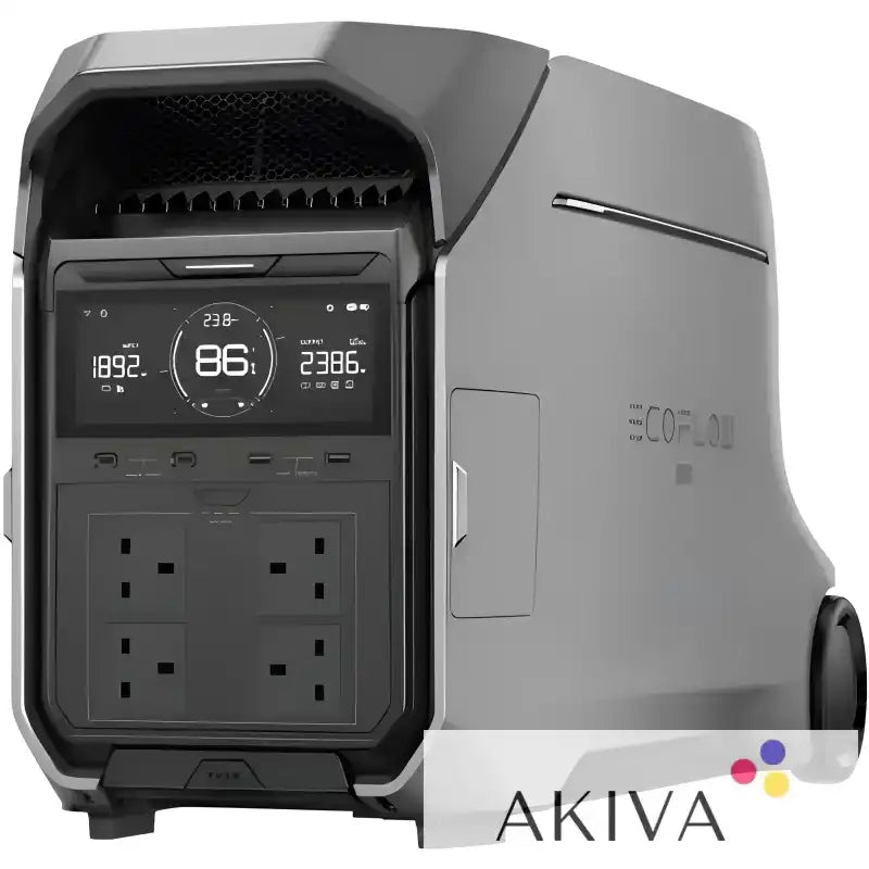 Portable power station ECOFLOW Delta Pro with digital display and multiple outlets