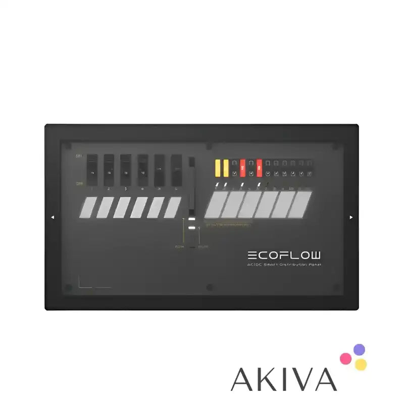 Black EcoFlow Distribution Panel showcasing advanced smart distribution technology