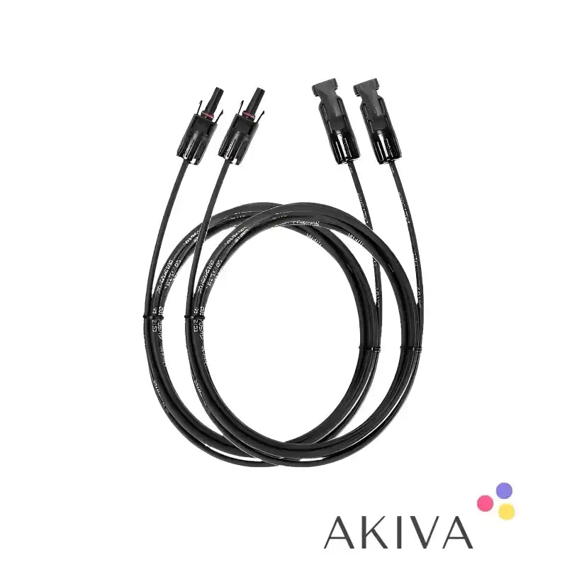 Black ECOFLOW MC4 Solar Extension Cable-3m for efficient solar power connections