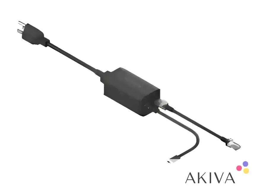 Black Power-over-Ethernet adapter with cables for ECOFLOW Portable Power Station Grounding Adapter