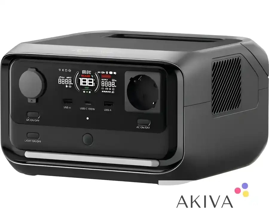 Black portable power station ECOFLOW River 3 PLUS for off-grid power solutions