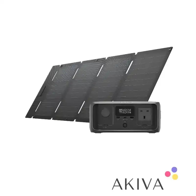 Portable Solar Panel and Power Station in ECOFLOW River 3 UPS Type-C SP Hard Bundle