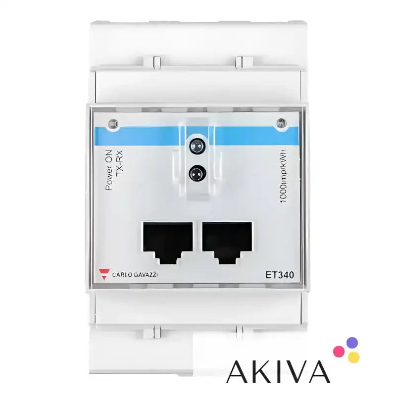 White Energy Meter ET340 with two RJ45 ports, max 65A phase for efficient monitoring