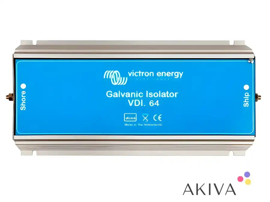 Victron Energy Galvanic Isolator VDI-64 with blue casing and silver end caps
