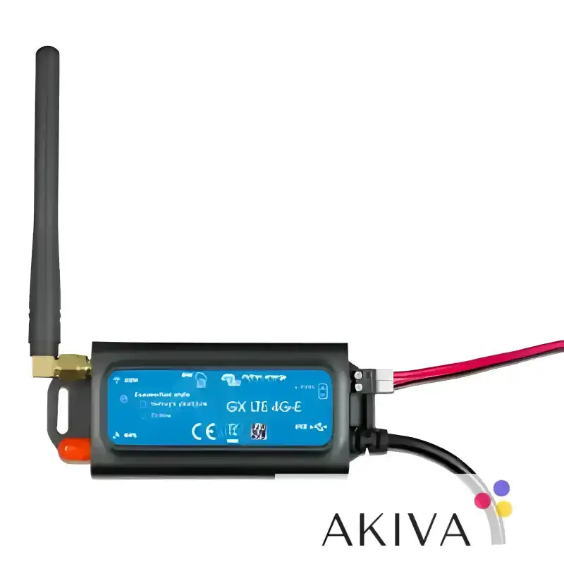Blue and black GX LTE 4G-SA device for reliable LTE 4G-SA off-grid power solutions