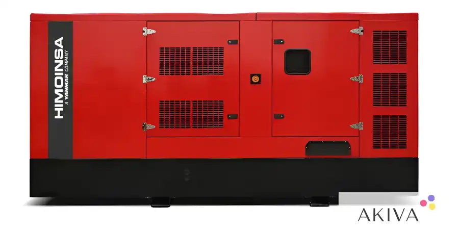Red industrial generator with ventilation grilles in Himoinsa HFW-350-T5 S2 400V model