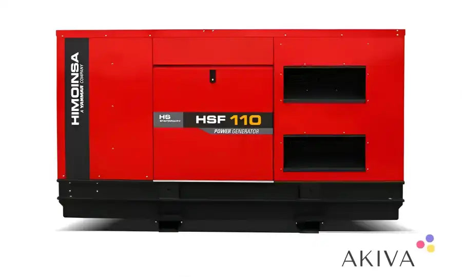 Red industrial generator unit with Himoinsa HSF-110-T5 S3a 400V 3-Phase output