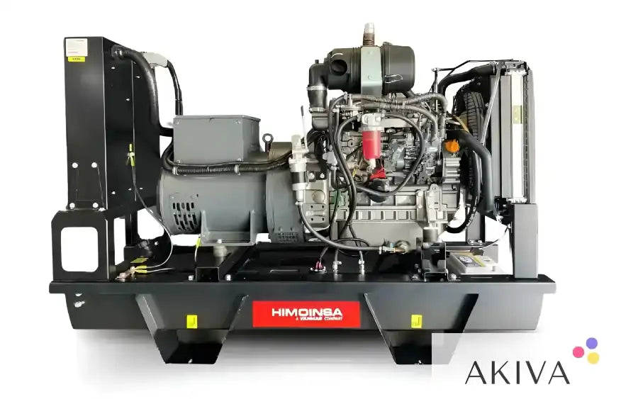 Industrial Diesel Generator with Exposed Engine on Black Frame Himoinsa HYW-25-T5 S5 400V 3-Phase Output