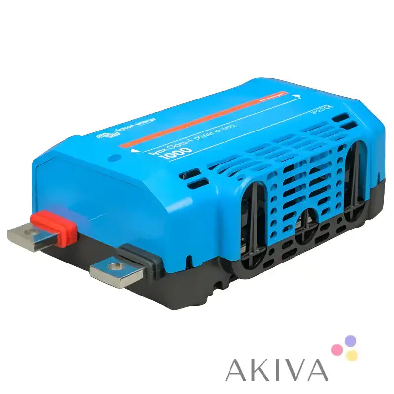 Blue and black inverter with red terminals from Victron Energy Lynx Class-T Power model 1000W