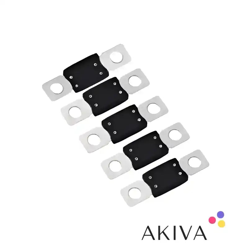 Black and silver MEGA-fuse 175A 80V automotive fuses in a package of 5 pieces