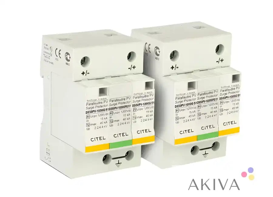 White surge protectors from Option DC OVP Type 1+2 for off-grid power solutions