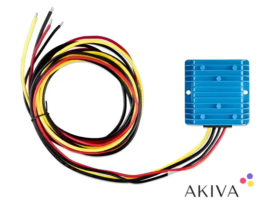 Blue Orion IP67 24/12-20A voltage converter for off-grid power solutions with wires