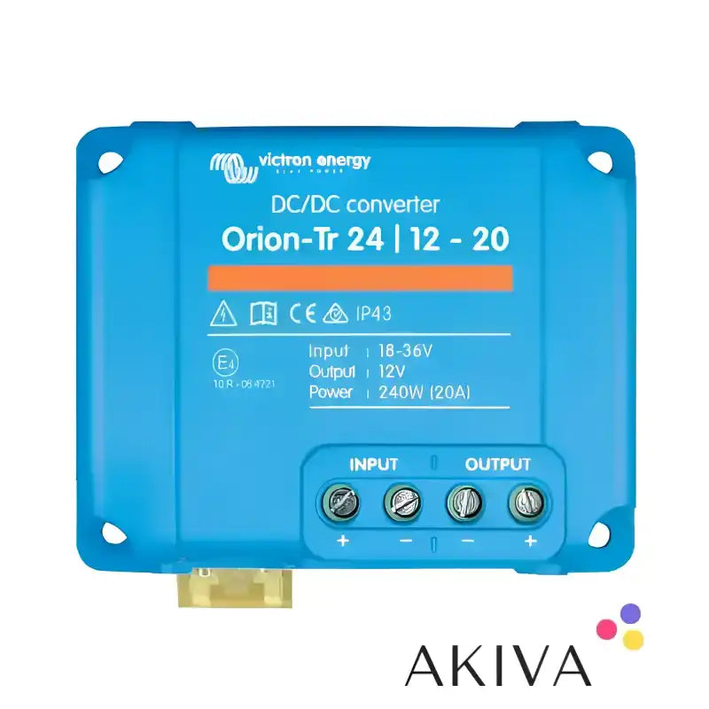 Blue Orion-Tr 24/12-20A isolated DC-DC converter with input and output terminals