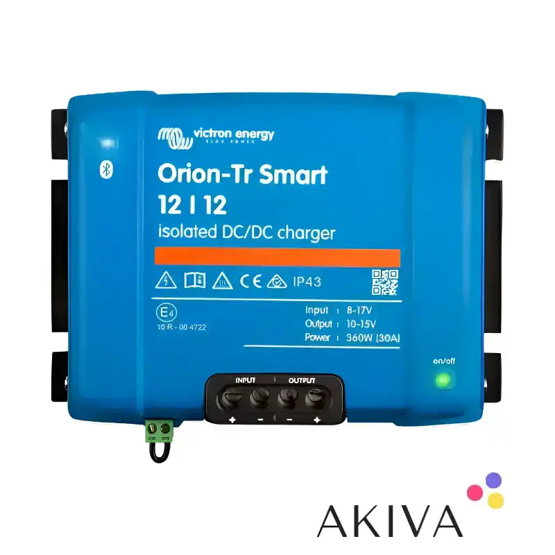 Blue Victron Energy Orion-Tr Smart 12/12-18A Isolated DC-DC Charger for efficient power conversion