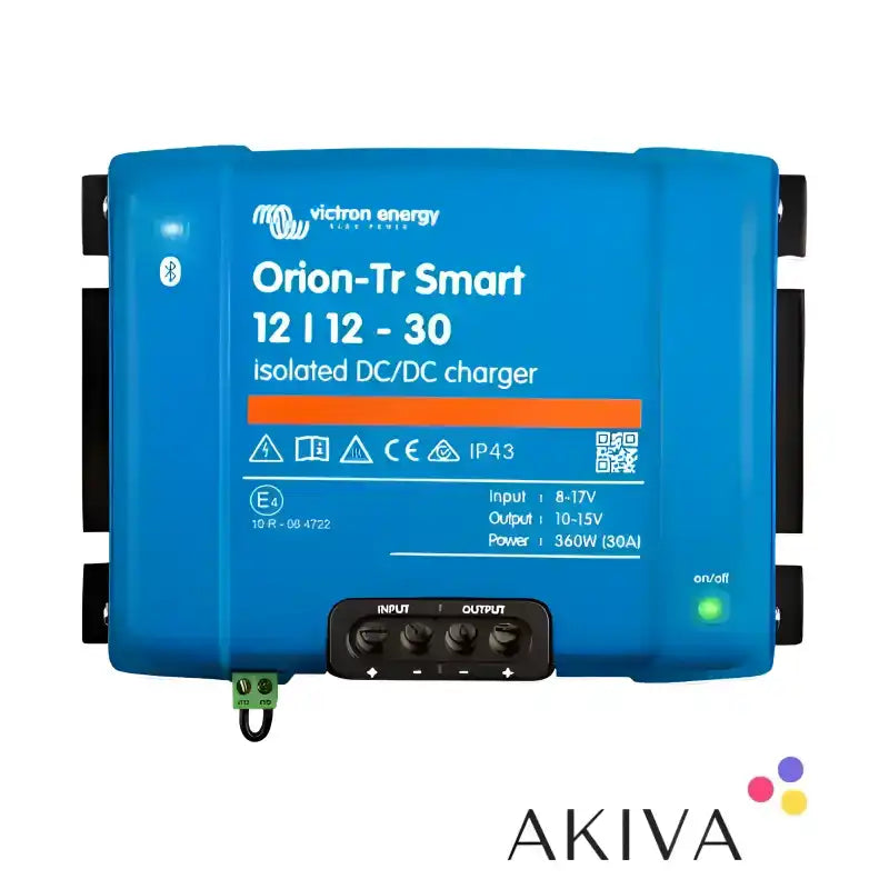Blue Victron Energy Orion-Tr Smart 12-30A Isolated DC-DC Charger for efficient power conversion