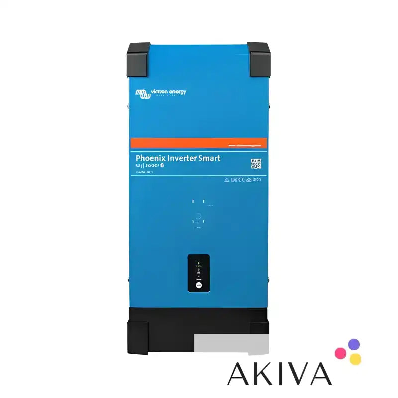 Blue and black Phoenix Inverter 12/2000 230V Smart for off-grid power solutions