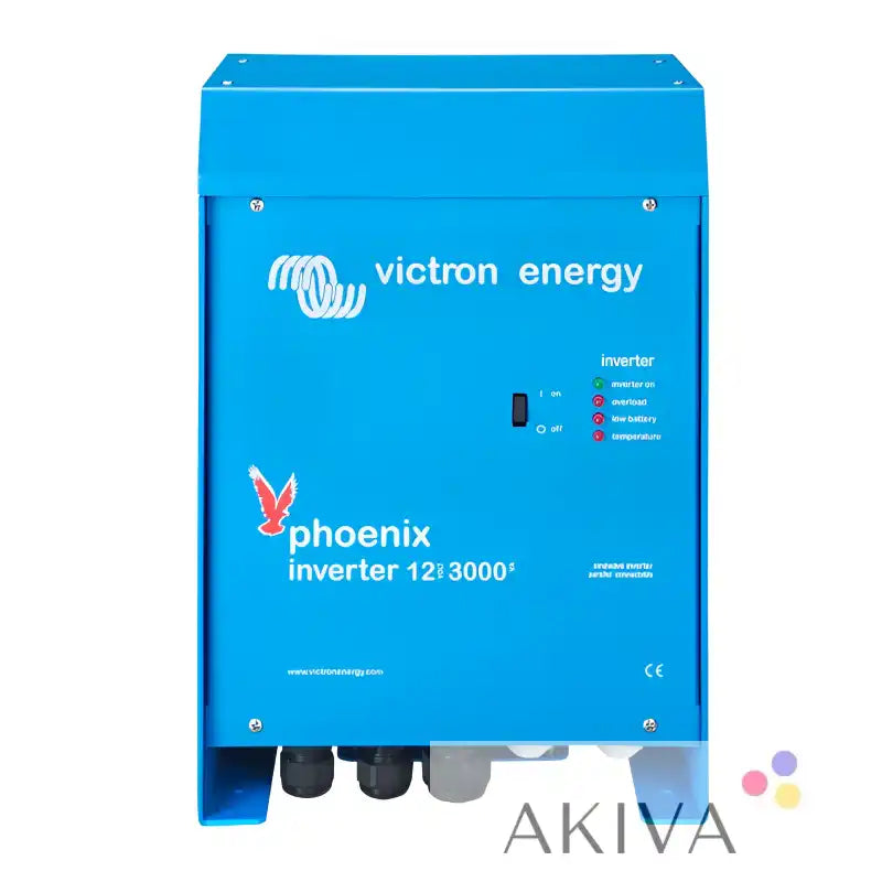 Bright blue Victron Phoenix Inverter 12/3000 for off-grid power solutions