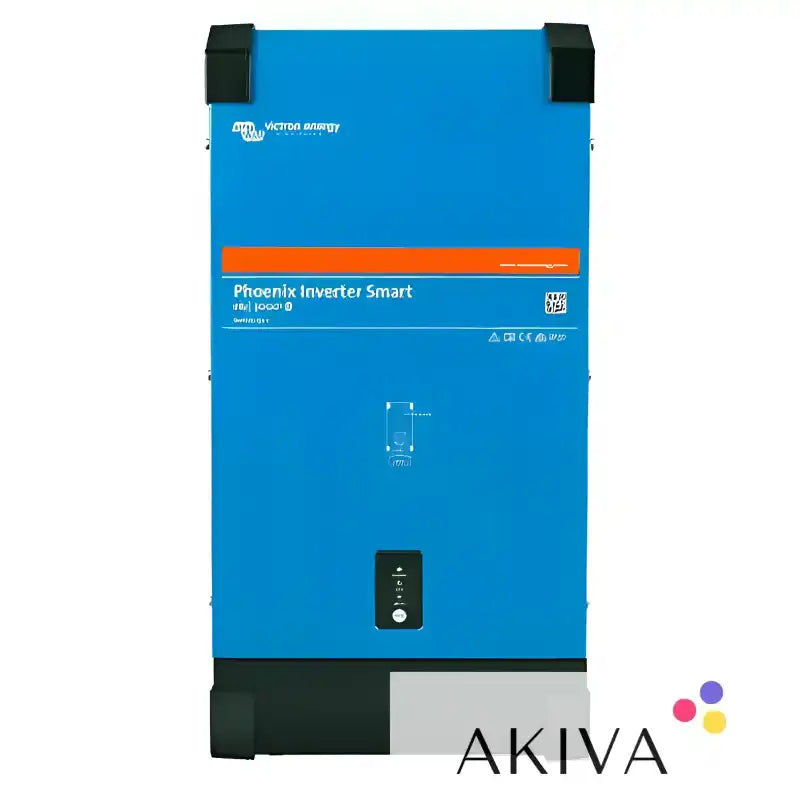 Blue and black Phoenix Inverter 48/5000 230V Smart for off-grid power solutions
