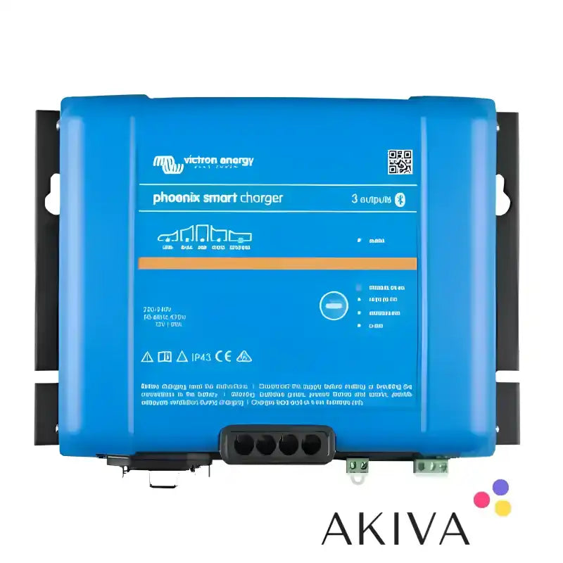 Blue Phoenix Smart Charger displayed with Phoenix Smart IP43 Charger 24/16(3) 230V