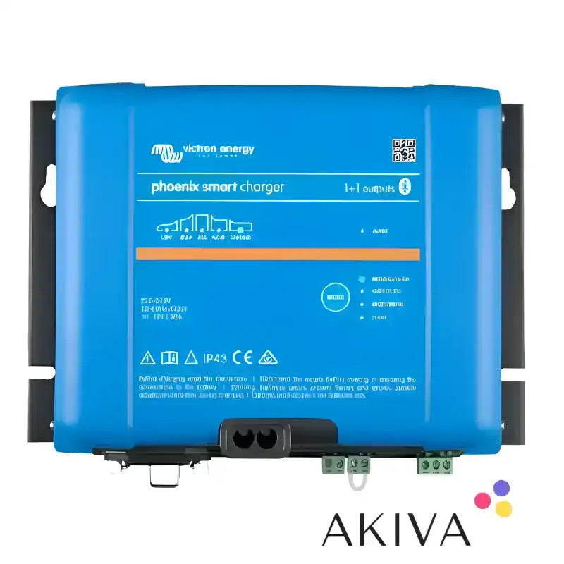 Blue Victron Energy Phoenix Smart IP43 Charger for efficient power management 120-240V
